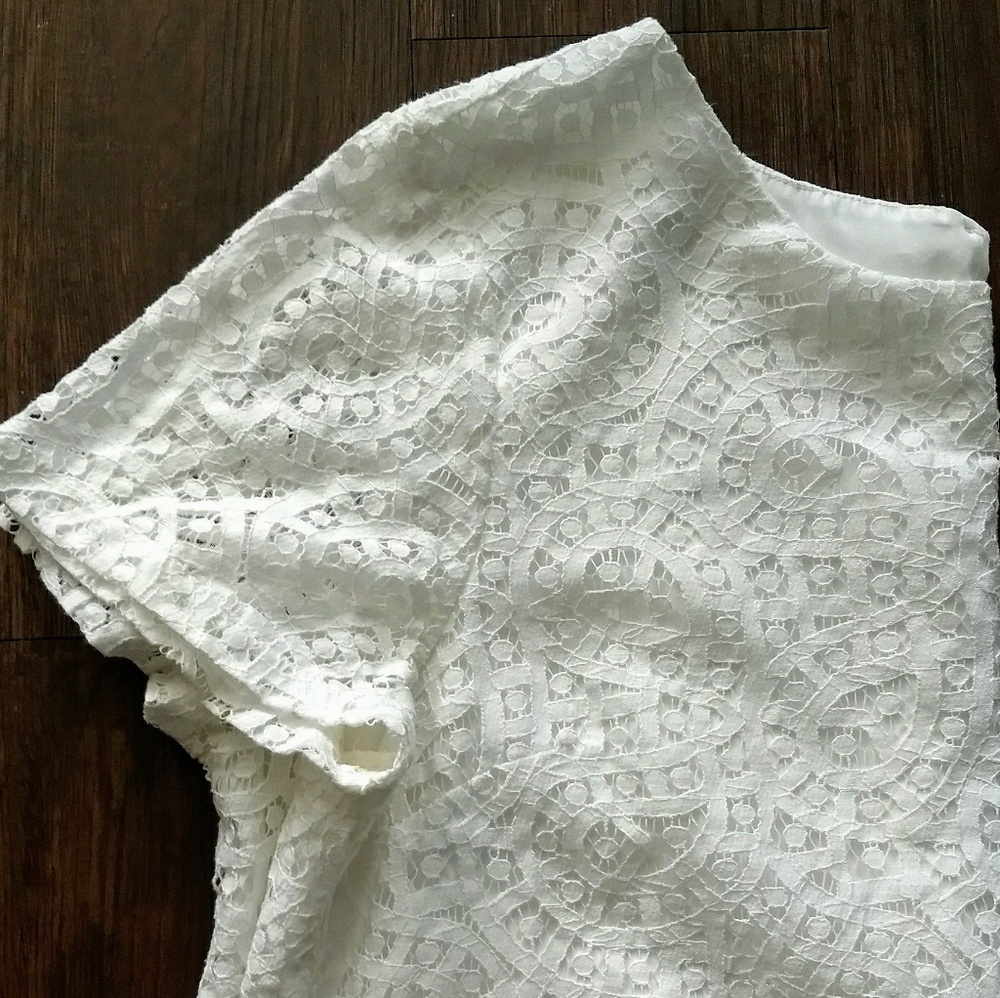J.Crew White Eyelet Lace Blouse Perfect for Easter